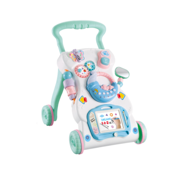 Andador de bebé sentado vertical con música, carrito de velocidad ajustable, juguete para de educación temprana: C