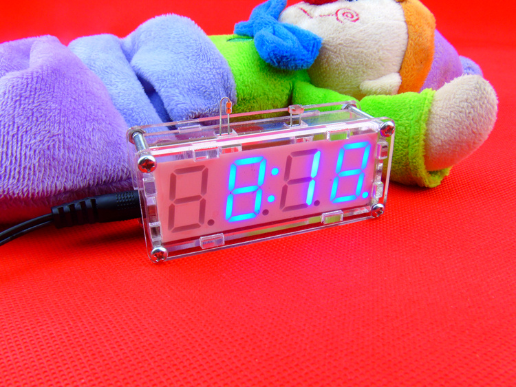 LED electronic clock production kit DIY51 single-chip digital clock parts: Blue