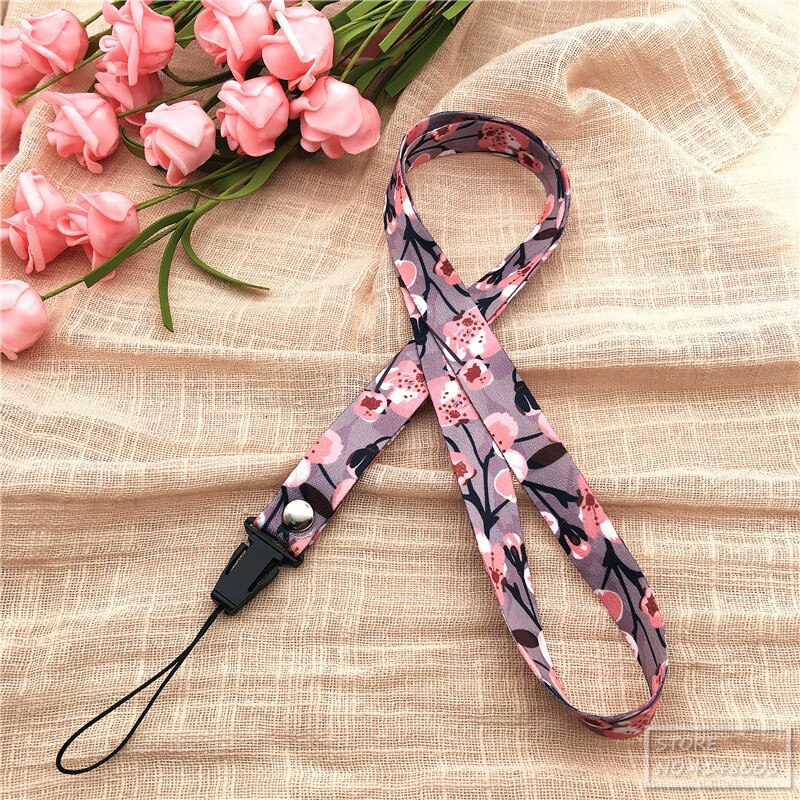 10pcs/lot Spring Scent Inspired flower lanyard neck strap usb flash drive id card Pass Gym lanyard para llaves DIY Hang Rope