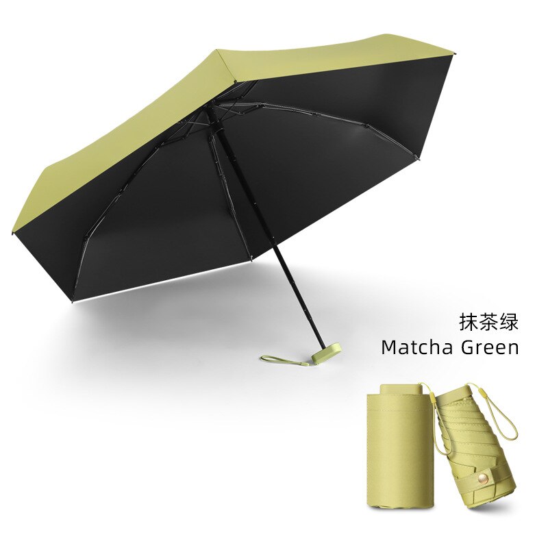 Mini parapluie de voyage Portable avec Protection UV, parasol de poche, à Six plis, coupe-vent, ultraléger: F