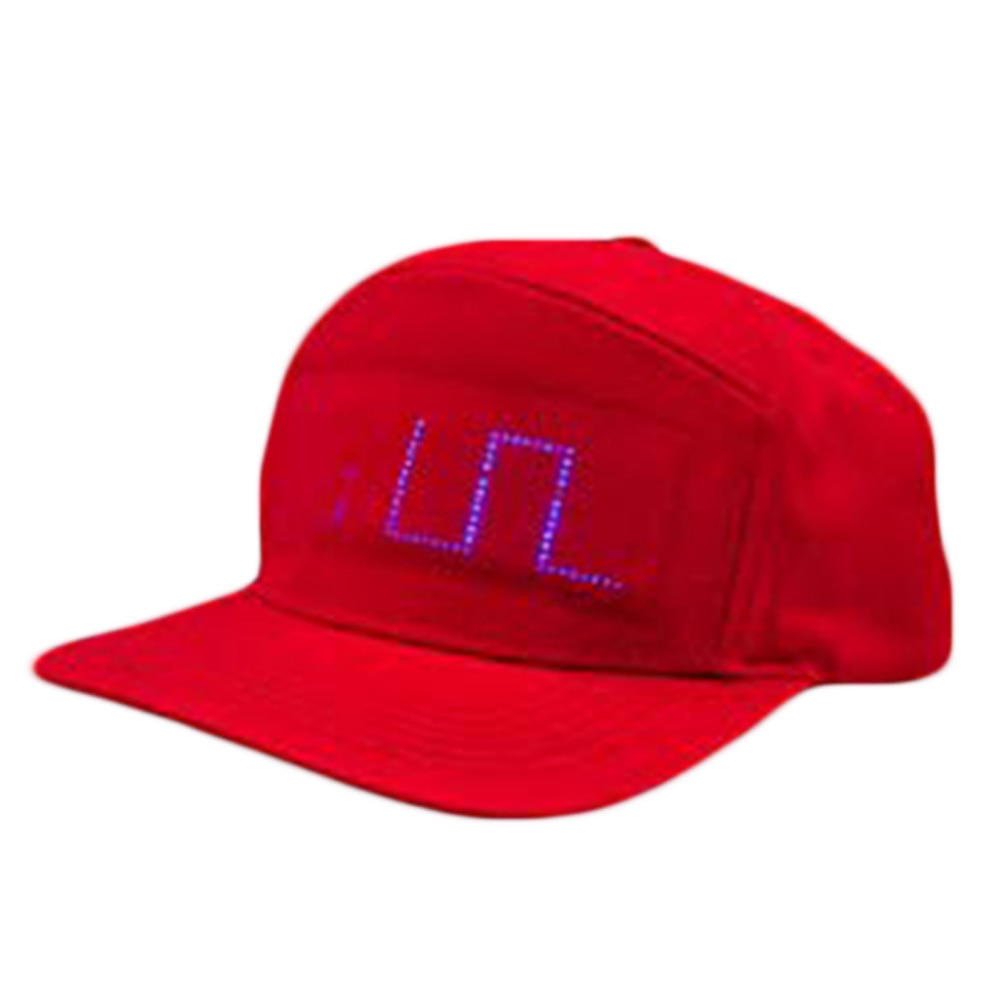 Casquette de Baseball pour fête | À affichage en dispositif, sans fil, Bluetooth, casquette de Baseball, casquette de soleil, planche à, chapeau lumineux pour fête de Baseball: Rouge