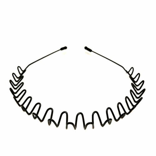 unisex männer Frauen Sport Welle Haar Band Metall Schwarz Hairband Stirnband Haarreif