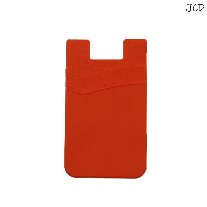 JCD-pegatina adhesiva para teléfono, bolsillo para teléfono móvil, billetera para tarjetas, funda elástica de Lycra para tarjetas de crédito, funda doble para tarjetas de identificación: Orange