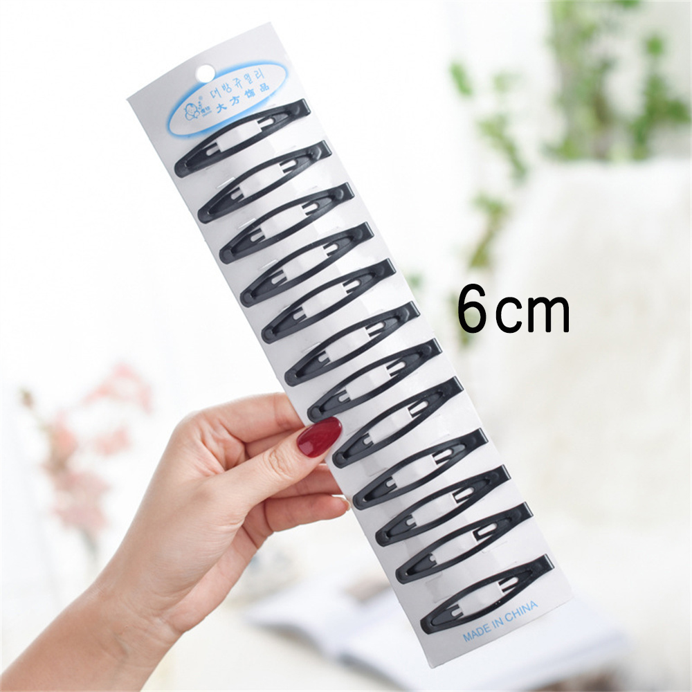 12 pçs/set clássico preto metal snap grampos de cabelo sem deslizamento gota de água grampos de cabelo presilhas para mulheres criança meninas cocar: CÉU AZUL