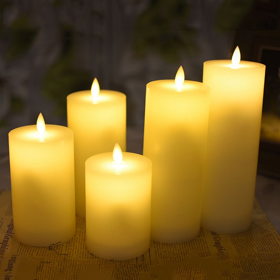 Elektronische led wachs kerze licht mit tanzen flamme, schöne flammenlose kerze für Halloween, Weihnachten partei dekoration