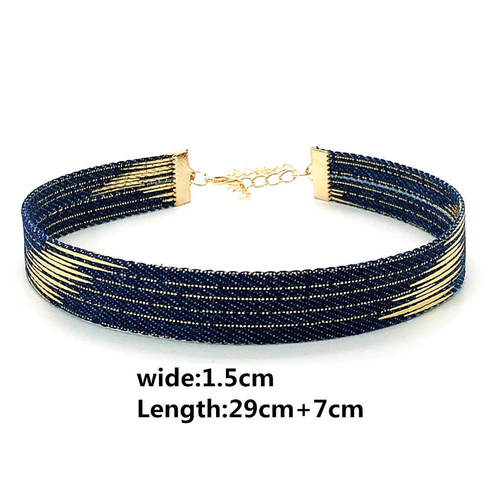 Collar étnico gótico de mezclilla para mujer, Gargantilla Bohemia Vintage, Estrella Negra, accesorios de cadena para el cuello, joyería para mujer,