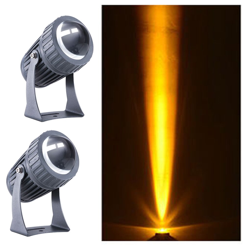 draussen LED RGB Flutlicht 110V 220V 10W Wasserdichte Scheinwerfer mit Schmalen Strahl Winkel Landschaft Straße Garten Platz flutlicht: 2Stck 10W Gelb