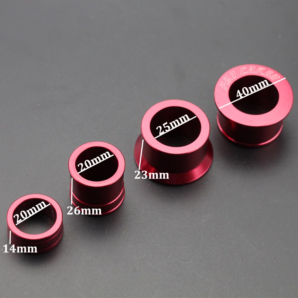 Motorrad Radnaben Spacer Für Honda CR/CRF - Vorne & Hinten CNC Aluminium Rot