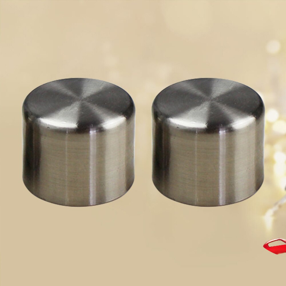 2 PCS 28mm Window Drapery Curtain Rod End Drapery Pole Rail Decorative Heads (Silver)