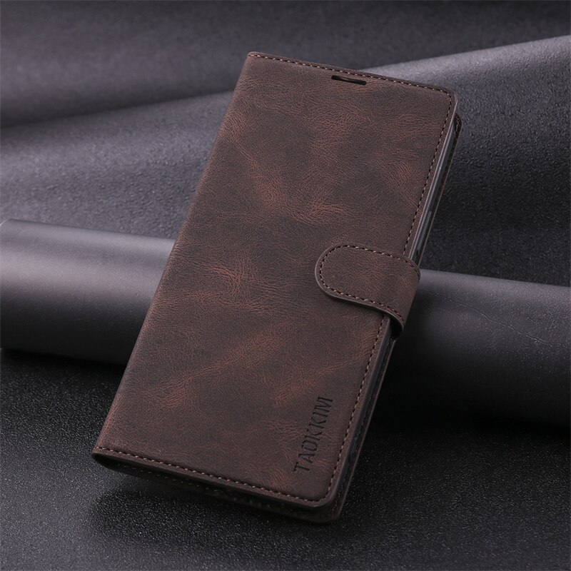 Coque à rabat pour Samsung Galaxy S22 s 22 Ultra, étui avec fente pour carte, SM-S901B: S22 Plus / Brown