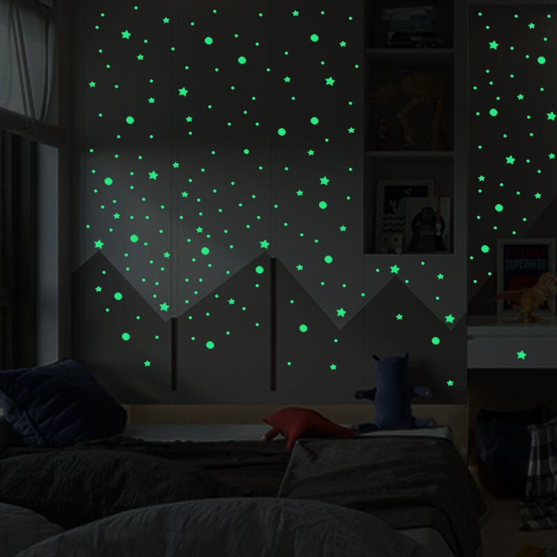 3D Bubble Luminous Stars Moon Dots Wall Sticker for kids room bedroom home decoration Glow in the dark DIY combination Stickers