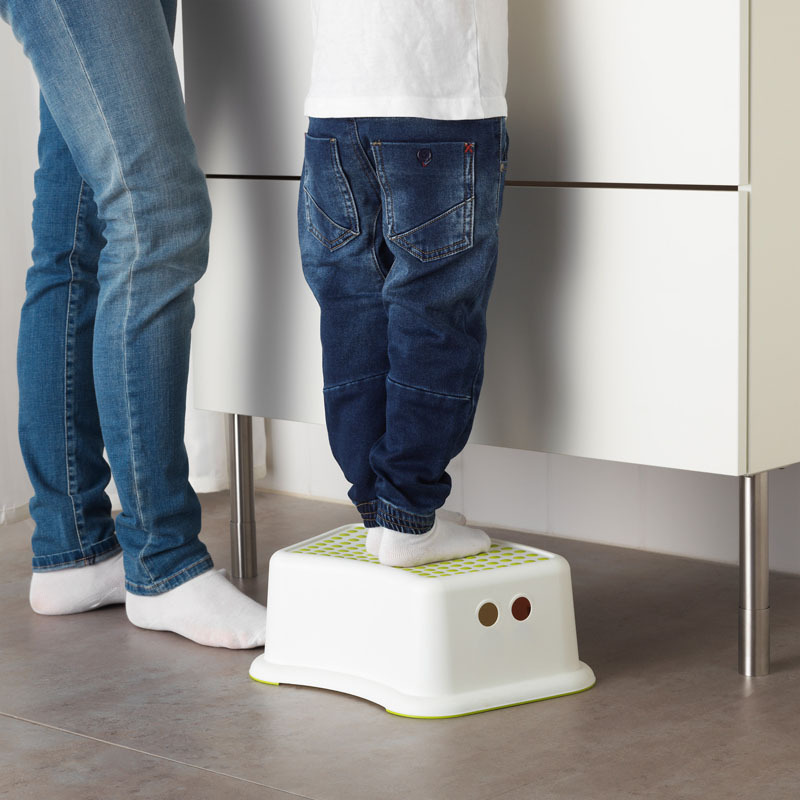 Kruk met 2 treden voor kinderen en peuters, antislip toiletkruk