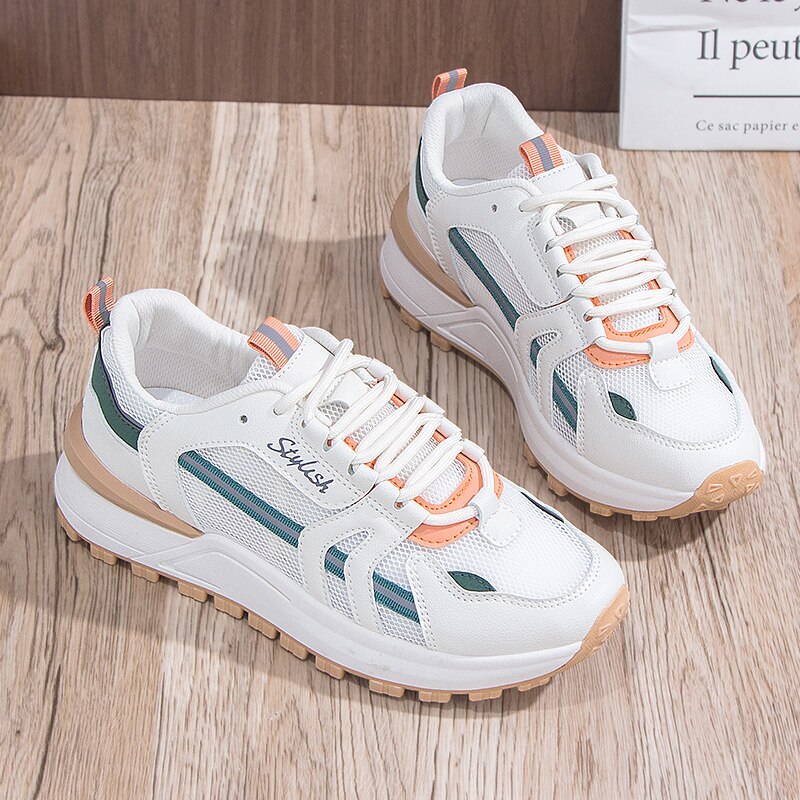 Zapatos de estilo de impresión para mujer, zapatillas femeninas informales de malla huecas, transpirables, para verano,