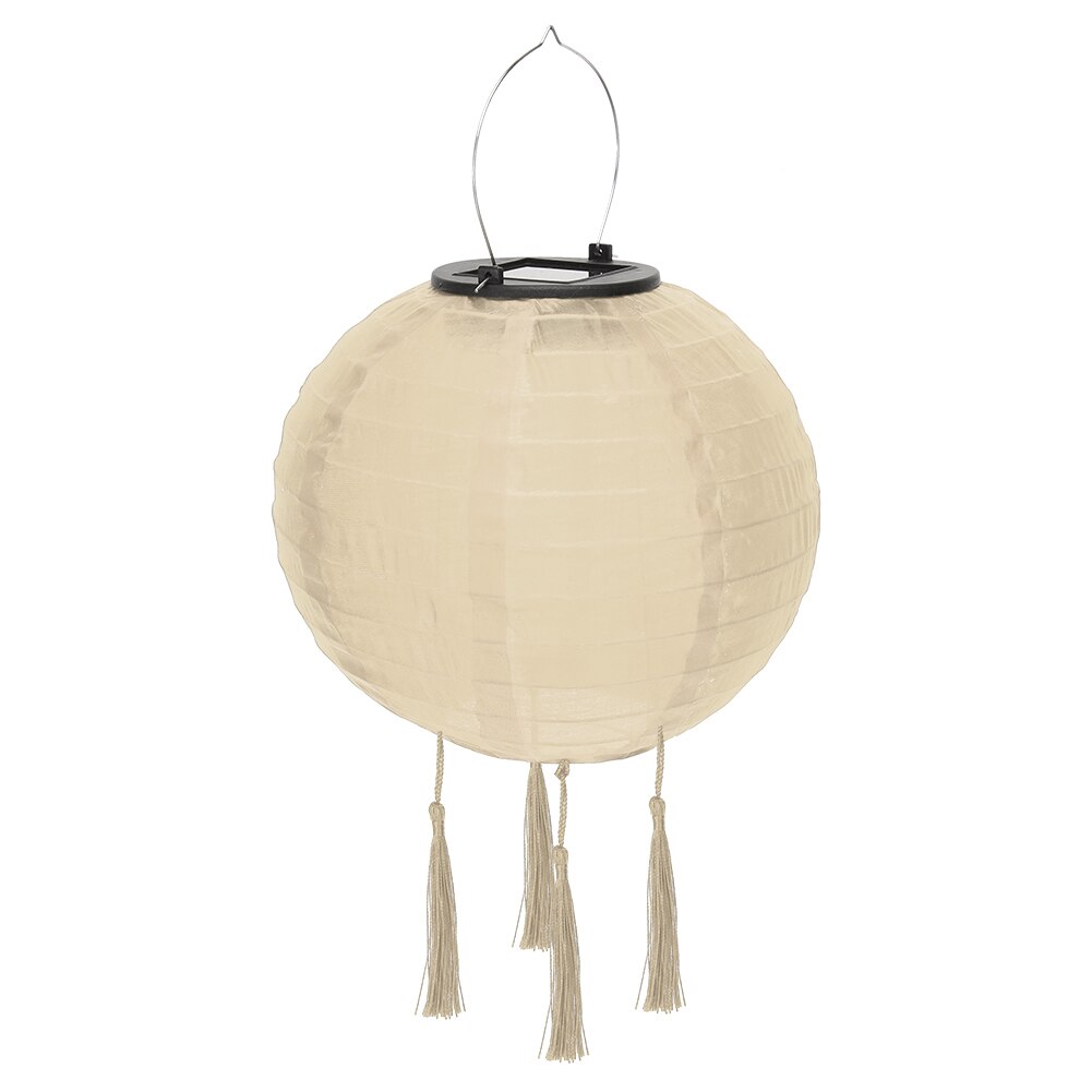 12inch LED Solar Lanterns Solid Color Festival Light Waterproof Hanging Global Lamp Chandelier with Tassel Landscape Lighting: A