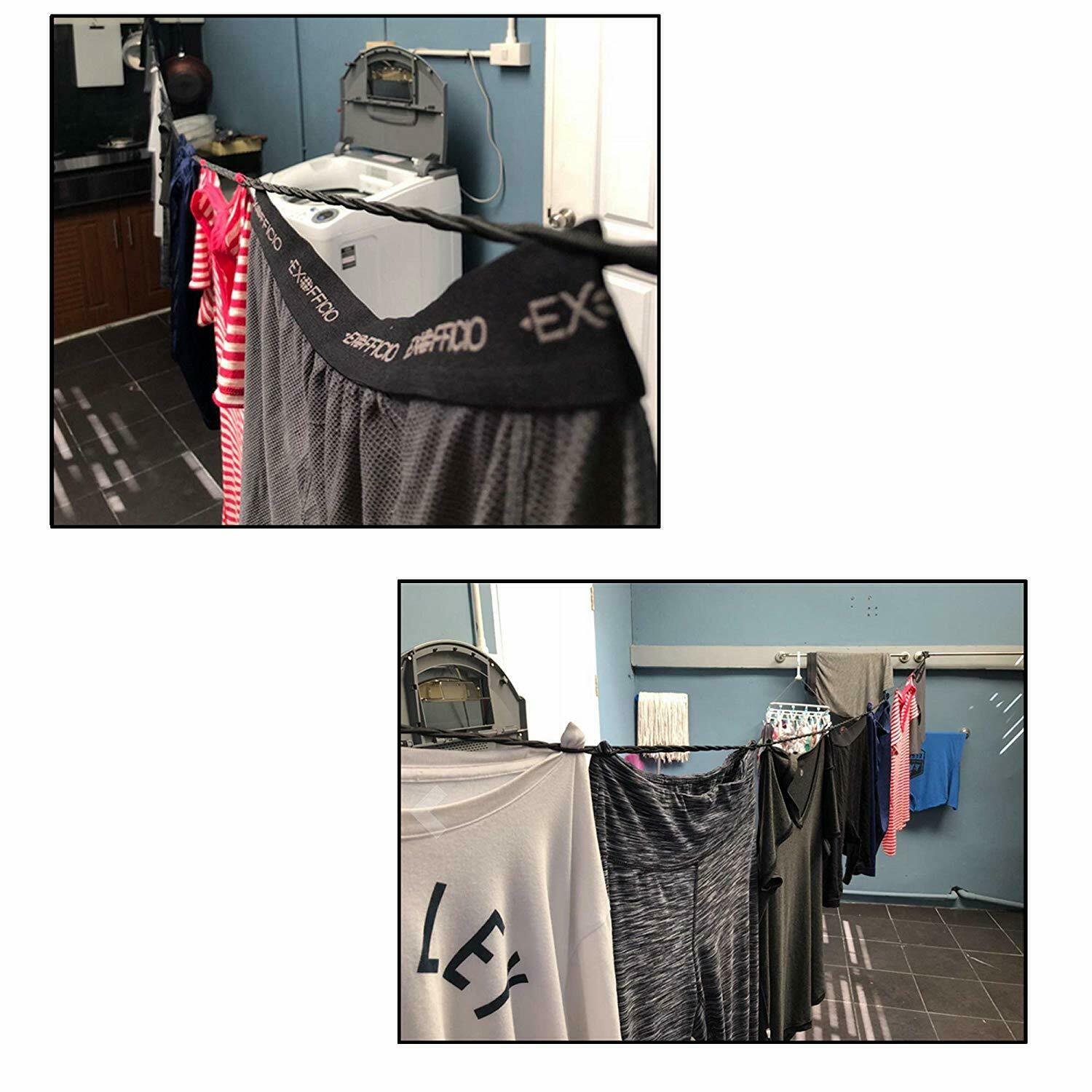 Travel Clothes Line Clothesline Washing Camping Hanging Airer Rope Drier