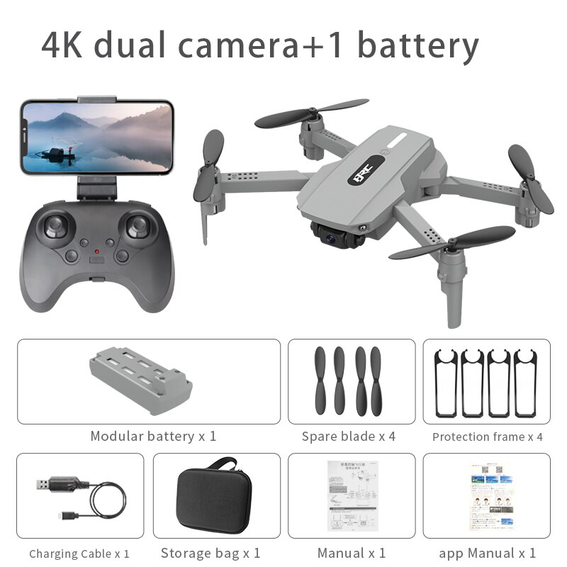 idg E88 Mini 4K HD The Dual Camera 360-Degree Roll Stable Hovering Electronic Anti-Shake Foldable Portable Drone Toys: 4K dual 1B