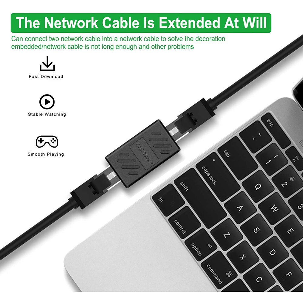 Ethernet-kaapelin jatkokappale ,rj45 cat 5 cat 6 cat 6a liitin, jatkoliitin - ethernet-liitin naaras-naaras
