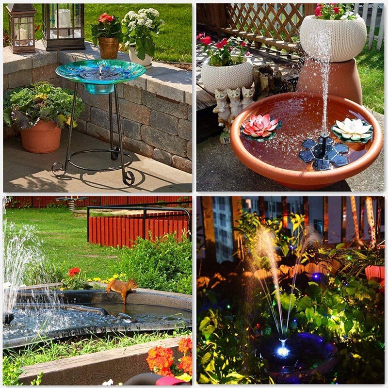 Solar Fountain Pump with Lights Upgraded Solar Water Fountain Bird Bath Fountains for Outdoors Pond Pool Garden