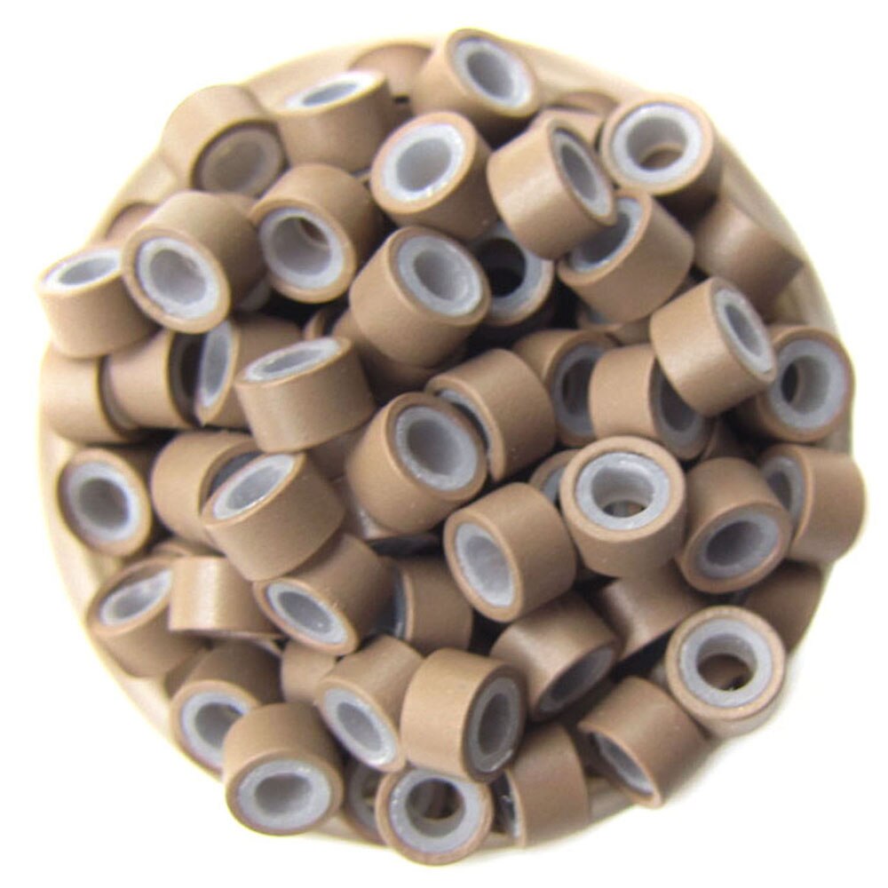 1000pcs 5.0mm Silicone Micro Ring Aluminium Micro Silicone Rings/Links/Beads Hair Extensions Tools For Human Hair