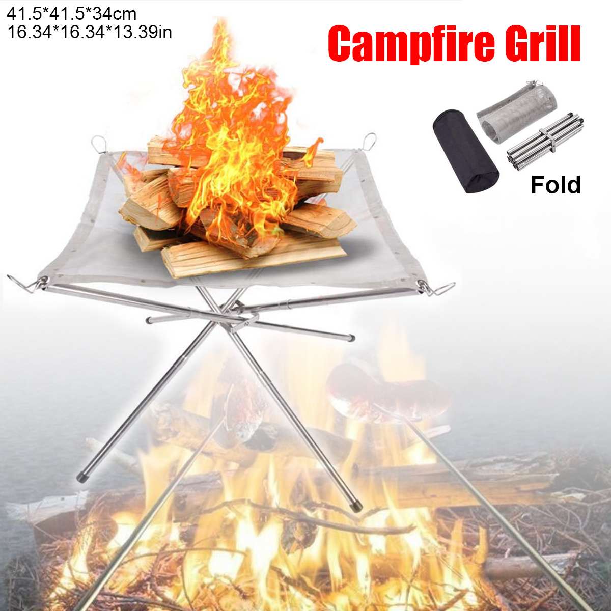 Picnic Cooking Tripod Outdoor Picnic Telescopic Cook Tripod Portable Hanging Pot Camping Fishing Tripod Campfire Grill Stand