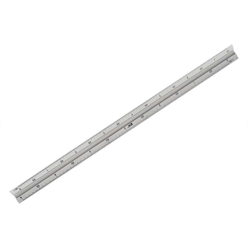 DIYWORK 30cm Aluminum Alloy Architect Engineer Technical Ruler Drawing Ruler Measuring Tools Multi-proportion Triangle Scale