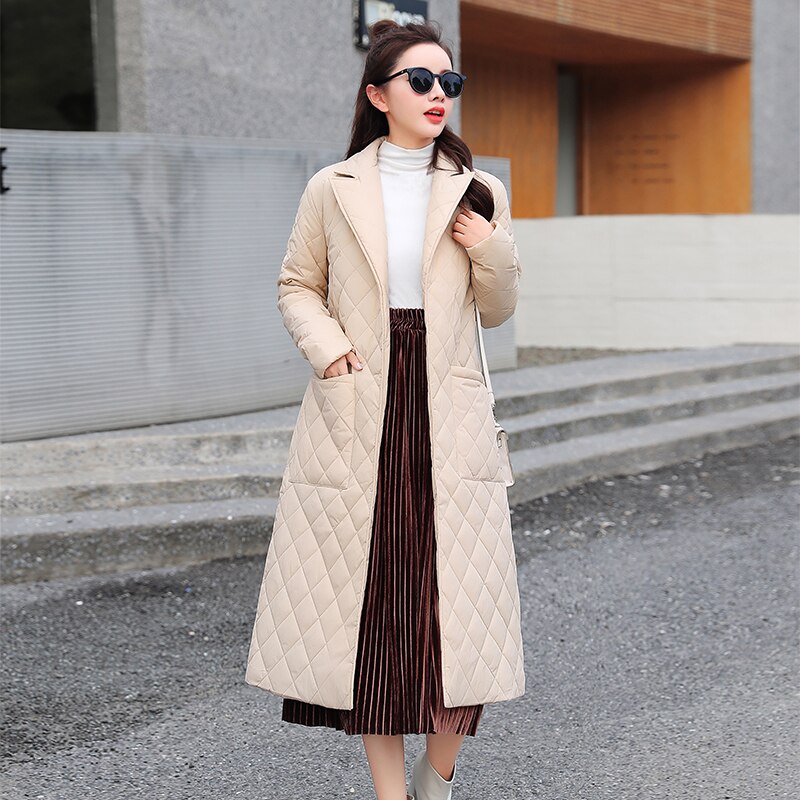 neue Winter Jacke Frauen Gürtel Unten Parkas Weibliche Jacke Langen Mantel Schlank Warme Winter Outwear