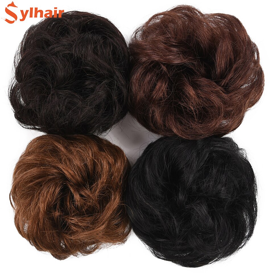 Sylhair Women's Hair Buns Synthetic Hair Curly Chignon Messy Bun Hair Messy Buns Updo Roller Hairpiece For Women