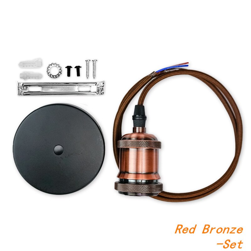 4pcs/lot E27 Lamp Holder Vintage Edison bulb Base E26 Screw Bulb base 110V 220V Socket Retro Fittings Fixture Pendant lights: Red Bronez set