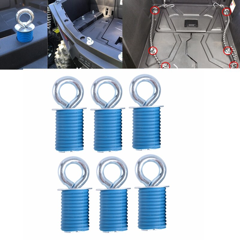 Tie Downs Anchors For UTV ATV Tie Down Anchor for Polaris RZR 570 900 ZR S 900 800 1000 XP Sportsman 110 400 450: 6pcs blue