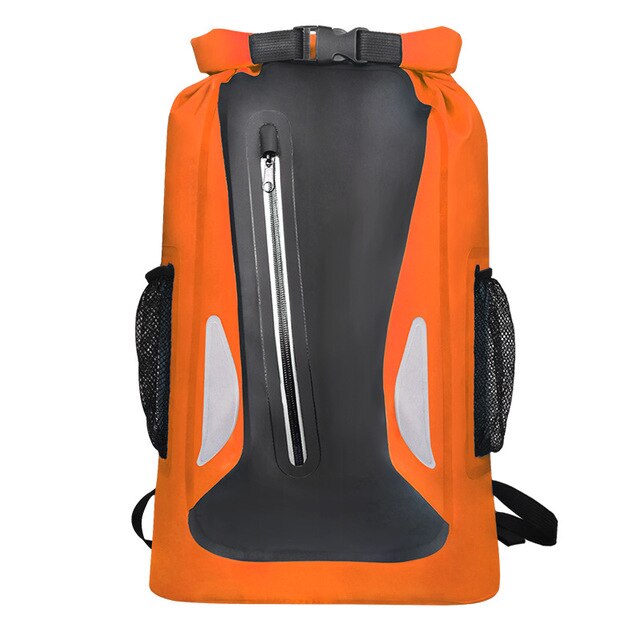 Mochila flotante reflectante de 25L, bolsa seca para motocicleta, paquete de océano, kayak de vela, cubierta de seco: Orange