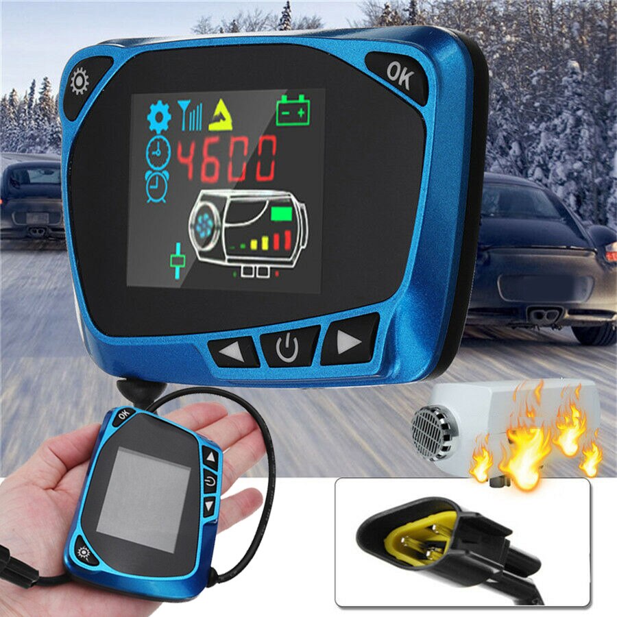 12V/24V LCD Switch Monitor Diesels Air Parking Heater Timer function Blue