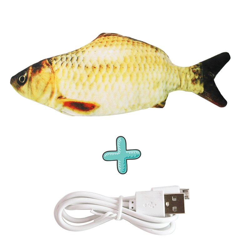 Kat Elektrische Bewegende Vis Speelgoed Usb Charger Vis Interactief Kattenkruid Chew Bite Speelgoed 3D Simulatie Vis Spelen Speelgoed Kat Kwispelende speelgoed: 3