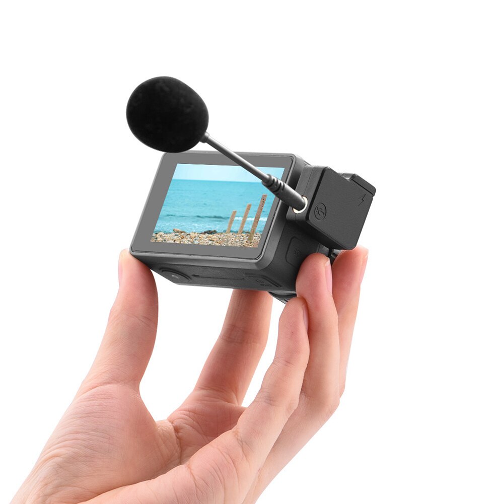 Praktischer audio-abs-dual -3.5mm- mikrofon-adapter, datenübertragungszubehör, tragbarer anschluss, ladefunktion für osmo action