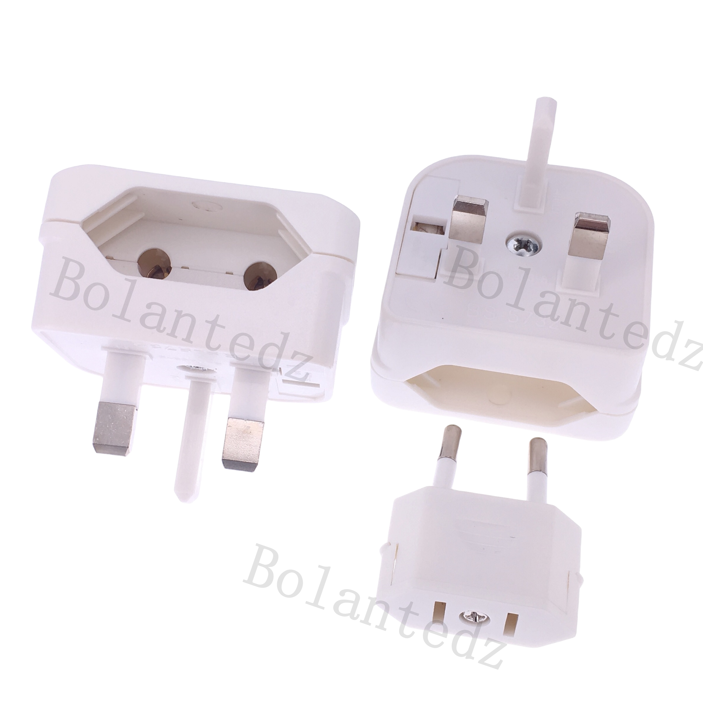EU 2 Pin to UK 3Pin Converter Wall Connector China To EU Euro Europe Travel Power Adapter Electrical Socket Combination