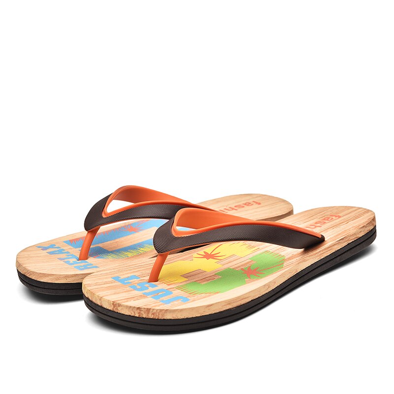 Neue Terlik Lässig Männer kippen-Flops Sommer Ciabatte Männlichen Zapatos hombre Strand Hausschuhe Freizeit Chinelo Plateauschuhe: Orange / 8