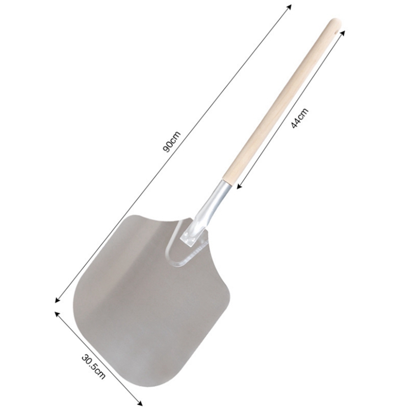 Espátula de aluminio con mango de madera para Pizza, utensilios de cocina para hornear, para tortitas