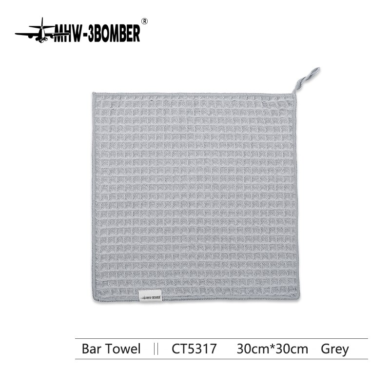 Mhw -3 bomber kaffebar håndkle rengjøringsverktøy barista tilbehør lett å rengjøre praktisk oppbevaring espresso verktøy: 30 x 30cm grå