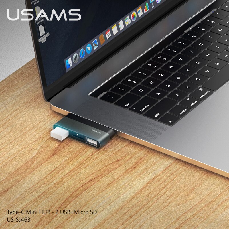 Usams type c kabel mini hub usb 3.0 2.0 hub multi usb splitter adapter til ipad pro bærbar telefon pc usb hub expander høj hastighed