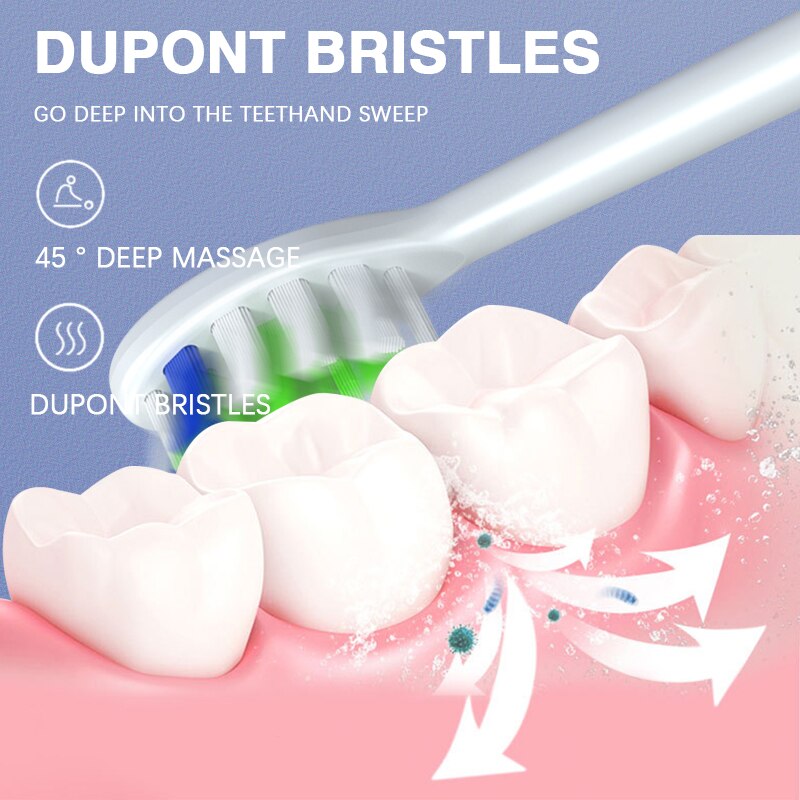 Boyakang Ultrasonic Vibration Electric Toothbrush 5 Modes Smart Timing IPX8 Waterproof Dupont Bristles USB Charging BYK27