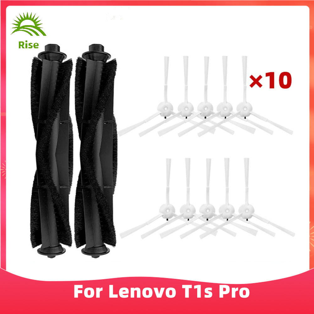 Compatible con ( Lenovo T1S Pro / T1 Pro / Proscenic M7 Pro / Honiture Q6 ) Cepillo principal y lateral, filtro HEPA, bolsa de polvo, paño de fregado, accesorio de repuesto.: Verde militar