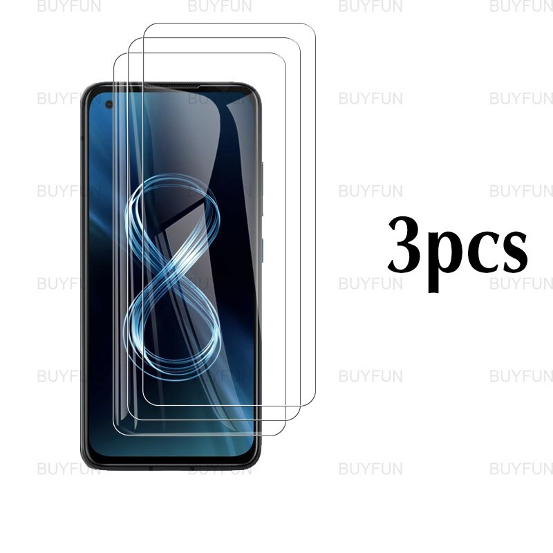 Vidrio Protector de pantalla para Asus Zenfone 8, vidrio Protector templado de 5,9 pulgadas para Asus zenfone 8 zs590ks, lente de cámara: 3PCS HD