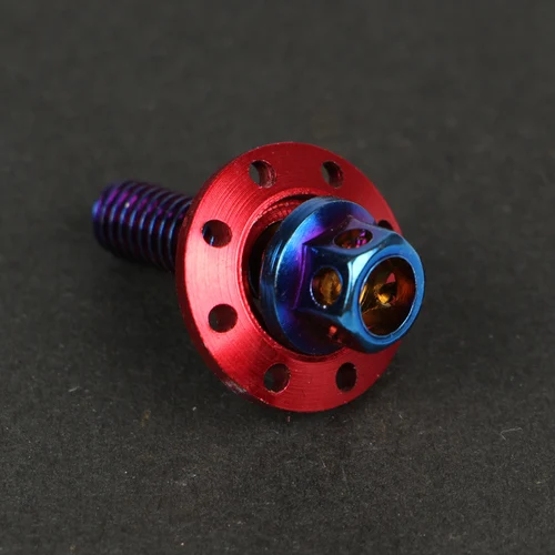Tornillo de guardabarros modificado para coche eléctrico de motocicleta, horquilla plana, tornillo de color de acero inoxidable, almohadilla de tapa de brida hexagonal exterior M6: Marfíl