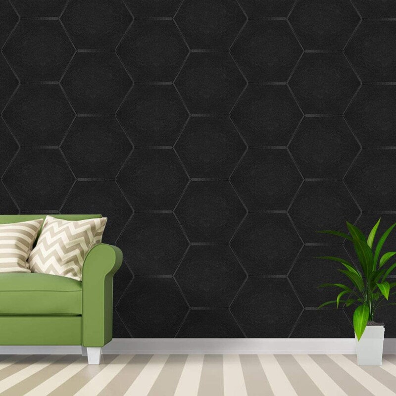 Hexagon Acoustic Panels Art Decor Sound Proof Padding Wall Tiles, Beveled Edge, 12inch x 14inch x 0.4inch, 6 Pack