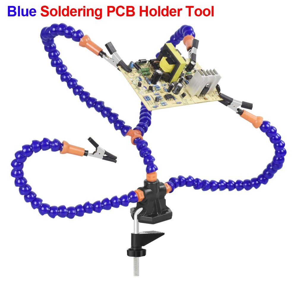 NEWACALOX mani di aiuto strumento di saldatura di terza mano supporto per PCB morsa tavolo morsetto supporto per saldatura per PCB riparazione gioielli artigianato: blu Soldering Tool