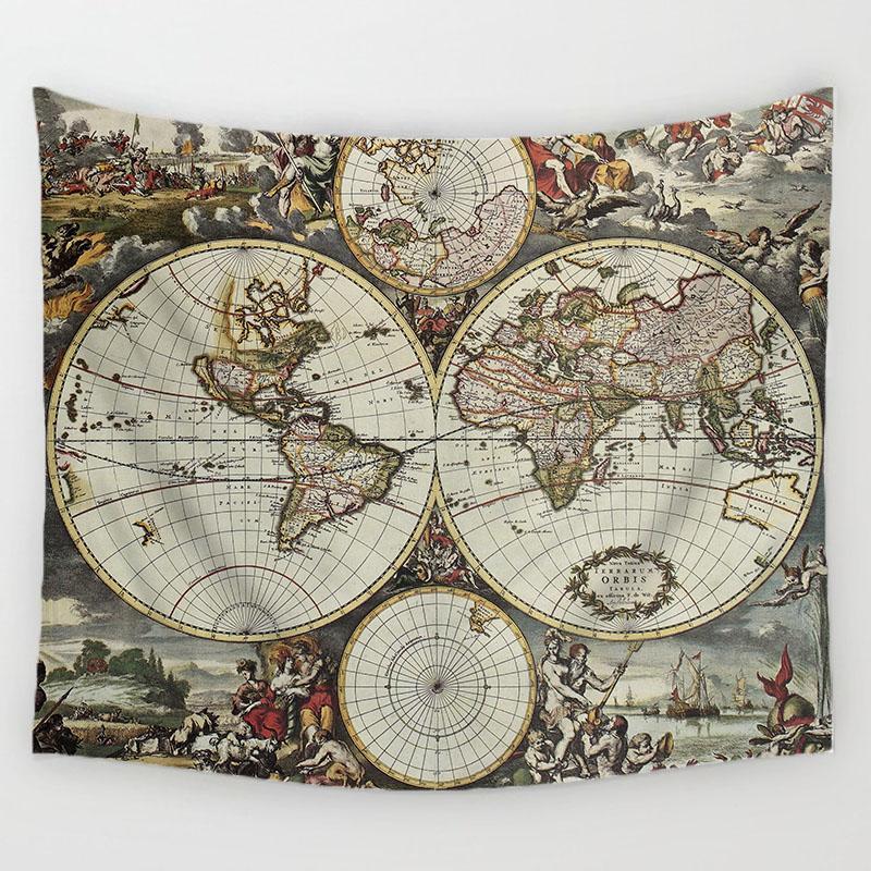 Romeinse Stijl Wereldkaart Tapestry