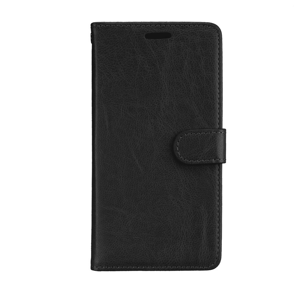 For BQ Aquaris U lite Case Cover leather Wallet Flip Cover for BQ Aquaris U lite Phone Case stand holder for BQ Aquaris U Cover: Black
