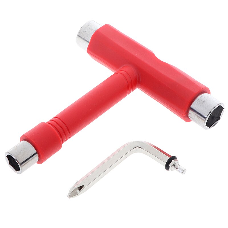 T-typ skateboard verktyg skruvmejsel socket skate t-tool spark scooter verktyg: Rd