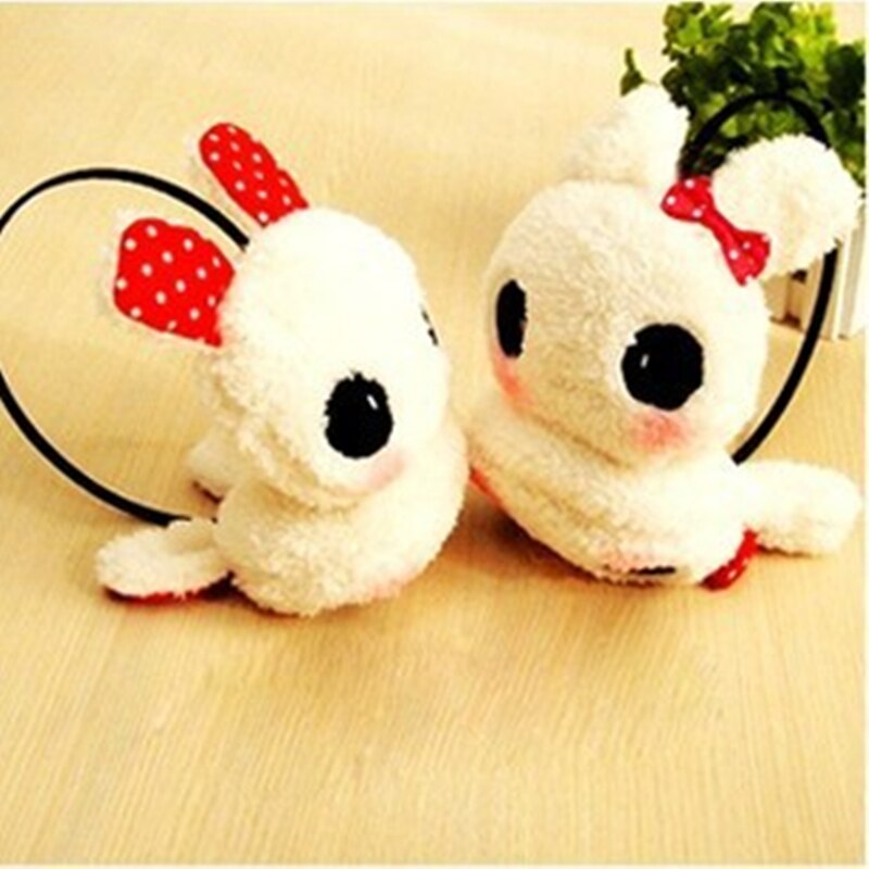 VISNXGI Women Gilrs Black White Small Panda Pad Fluffy Ear Warmer Earmuffs Winter Cute Panda Ear Muff Warmer