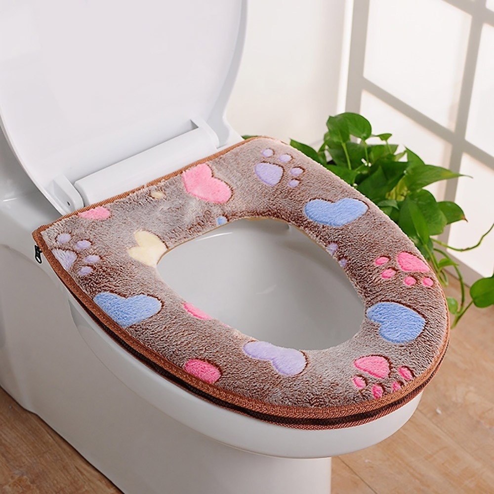 toilet seat cover Bathroom Warmer Toilet Seat Cloth Soft Closestool Washable Lid Top Cover Pad toilet accessories
