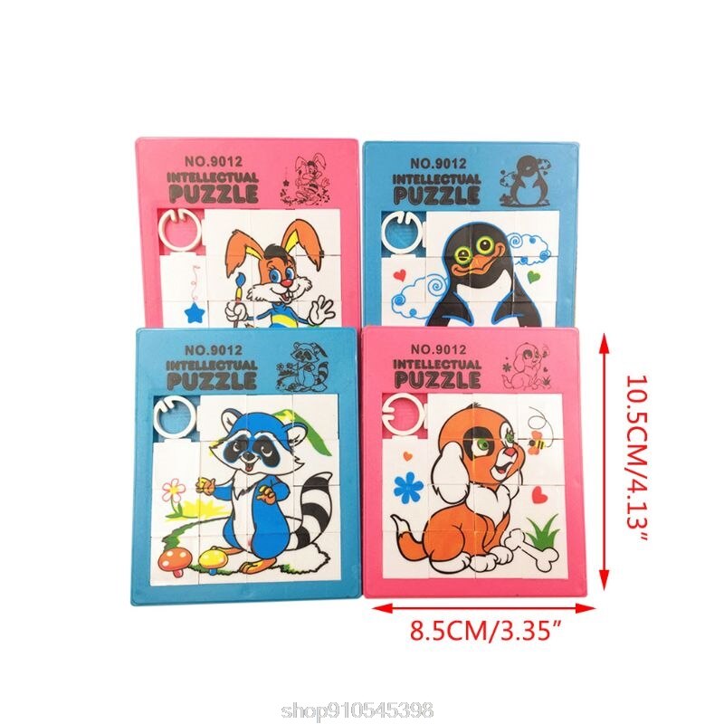 Plastic Sliding Puzzel Spel Leuke Cartoon Dier Numbers Kids Kinderen Leren Onderwijs Speelgoed O24 20